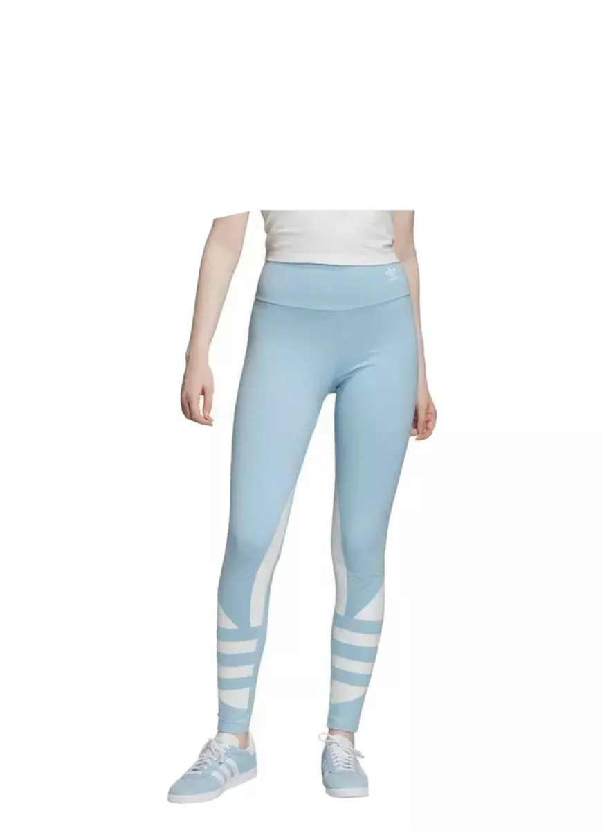 Adidas Women's` LARGE TREFOIL LEGGINGS -Color: Clear Sky Blue-Sz:M-NWT