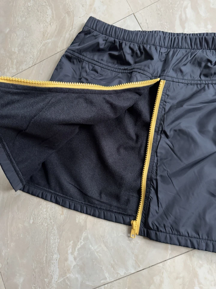 LF 尼龙风衣迷你短裙拉链前弹性腰黑色 M — 第 3/4 张图片