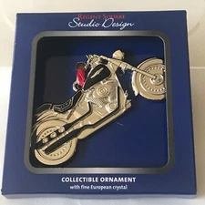 Regent Square Studio Design Motorcycle Collectible Christmas Ornament W/ Crystal