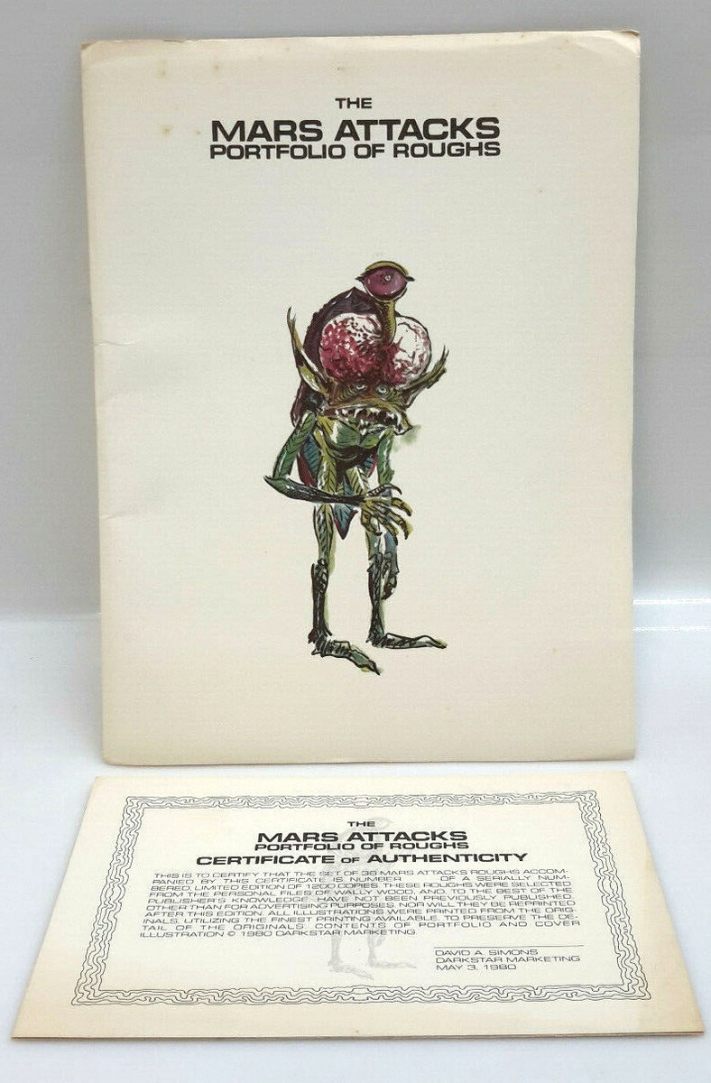 カートマーカス Markus カタログ　アートブック　1980-90希少 1980 Mars Attacks Portfolio of Roughs- Wally Wood- 36 Prints- Ltd