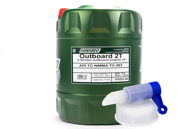 20 Liter Fanfaro Outboard 2T Zweitakt-Außenbordöl NMMA TC-W3 API mit Auslasshahn