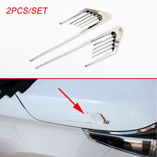 2X Chrome Accessories Car Body Side Door Fender Flow Decal Sticker Moulding Trim - Photo 1/10