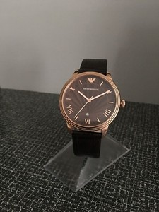 emporio armani watch brown leather strap