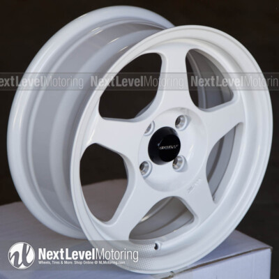 Circuit CP22 15x6.5 4x100 +35 Gloss White Wheels Fits Honda Civic EG EK Spoon