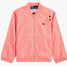 Bnwt £175 Fred Perry Amy Winehouse Sateen 50s Coral Heat Bomber Jacket Uk 8 36