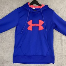 Under Armour Storm Hoodie Women S Blue Fleece Lined Gold Gear Semi-Fitted Active