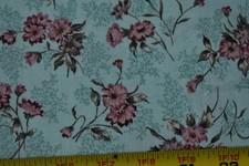 By 1/2 Yd, Pink Floral on Light-Blue Quilt Cotton, Classic Cottons/2000, P2227