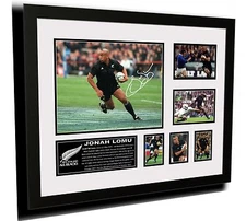 JONAH LOMU ALL BLACKS SIGNED LIMITED EDITION FRAMED MEMORABILIA