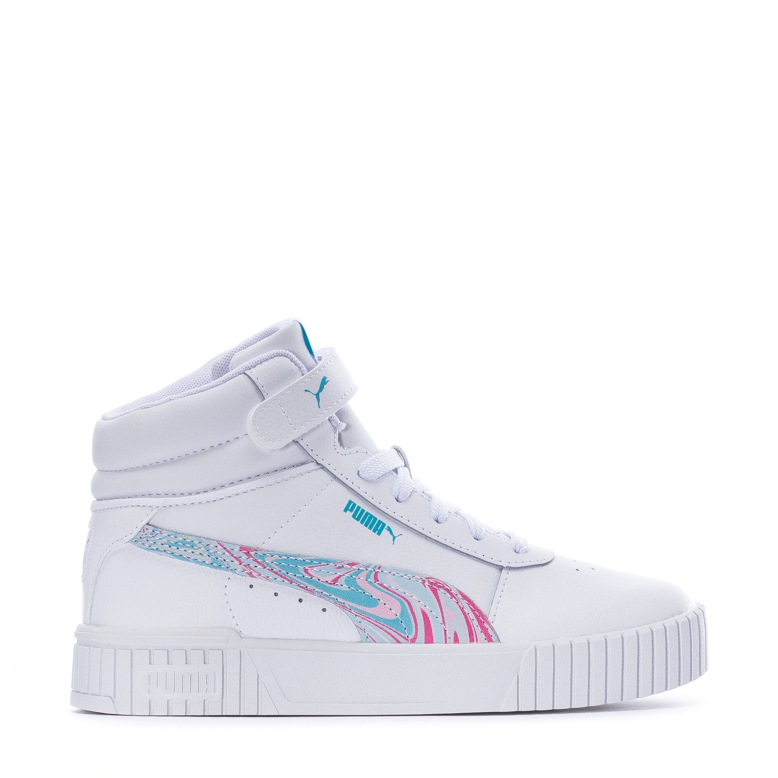 Кроссовки для маленьких детей Puma Carina 2.0 Mid Whppd Drms PS Puma White/Nitro Blue (393555 01)