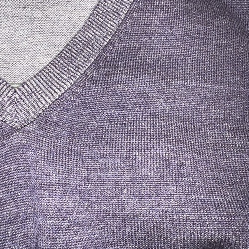 Maglione Peter Millar 100% lana merino scollo a V uomo L grande viola lavato - Foto 3 di 6