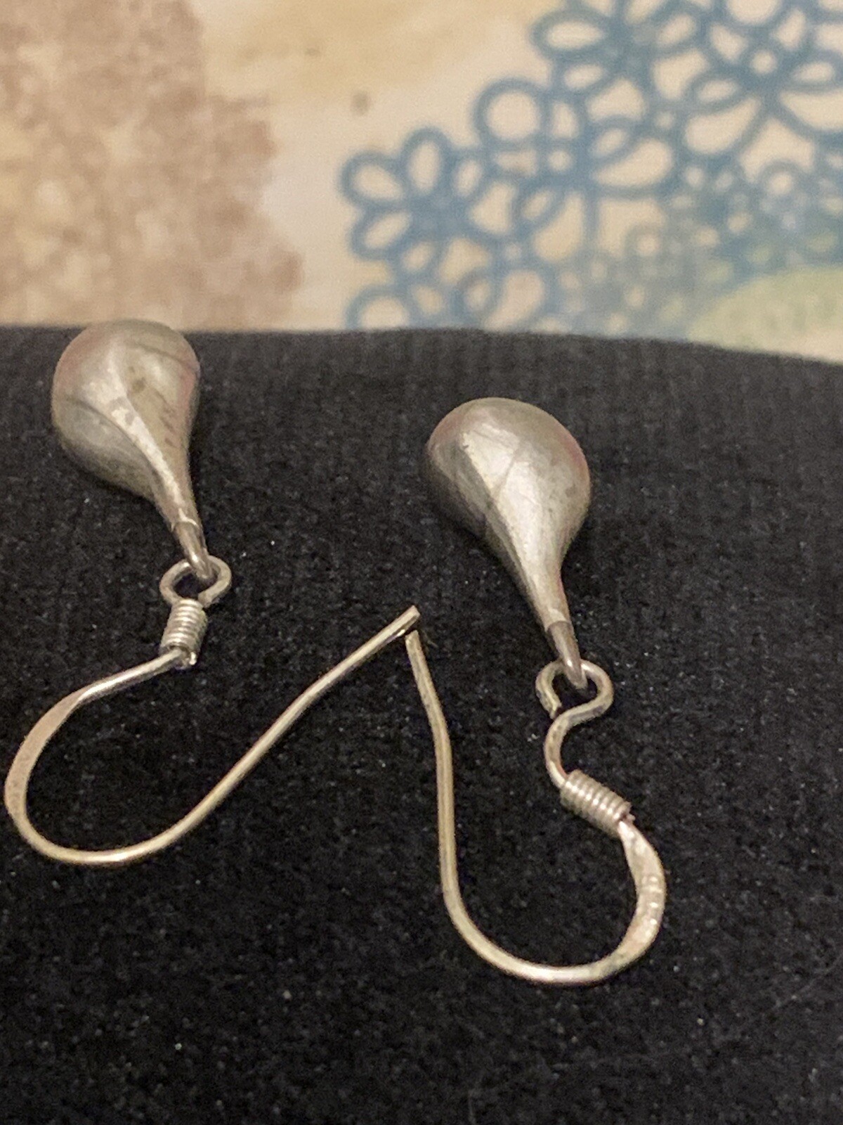 Silver 925 hook post small solid Tear Drop dangle… - image 4