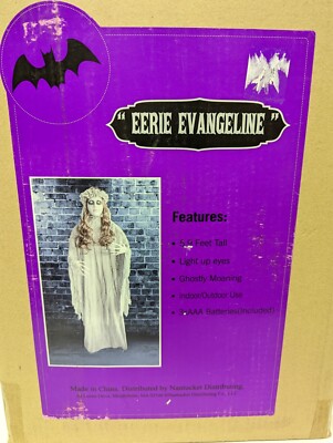 Eerie Evangeline 6 ft Electronic Halloween Ghost Witch Prop Light Eyes Sound 