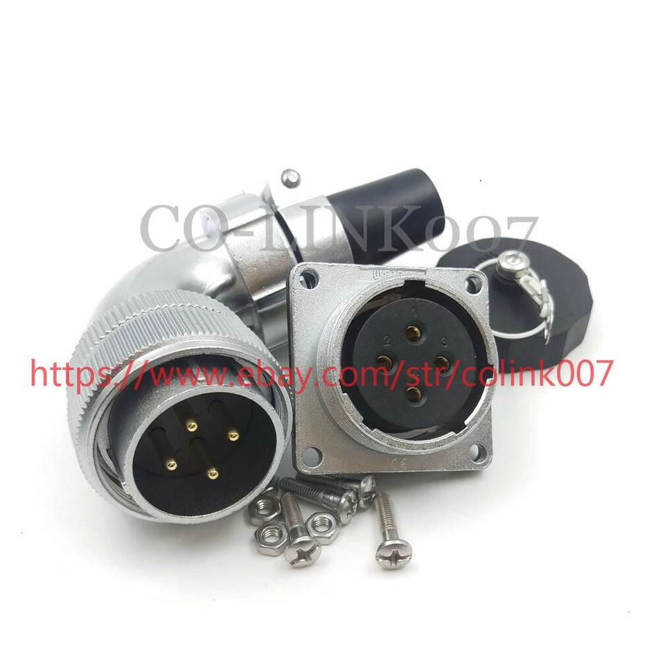 WEIPU WS28 4Pin Crimp Connector,25A 500V Bulkhead Connector Aviation Plug Socket - Image 3 of 4