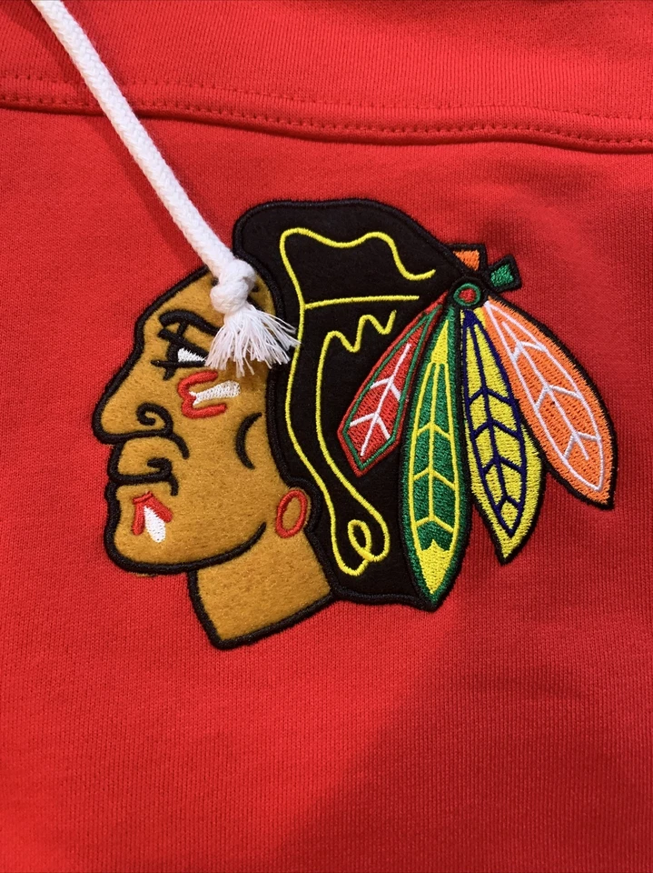 Chaqueta Top Fanatics NHL Chicago Blackhawks Cremallera Completa Talla L Mezcla de Algodón Pesado Rojo Foto 3 de 4