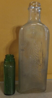 EMBOSSED LETTERING MEDICAL GLASS BOTTLES RAWLEIGH'S & ST. JOSEPH ASPIRIN