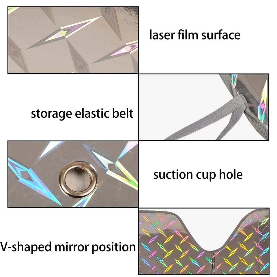 Car Windshield Sun Shade Shield Windscreen Sunshade Reflective UV Protection - Image 4 of 4