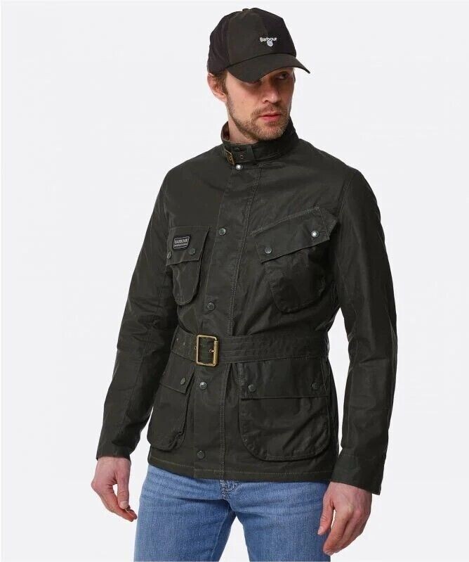 Barbour International Light Weight Slim Wax Jacket Green | eBay UK