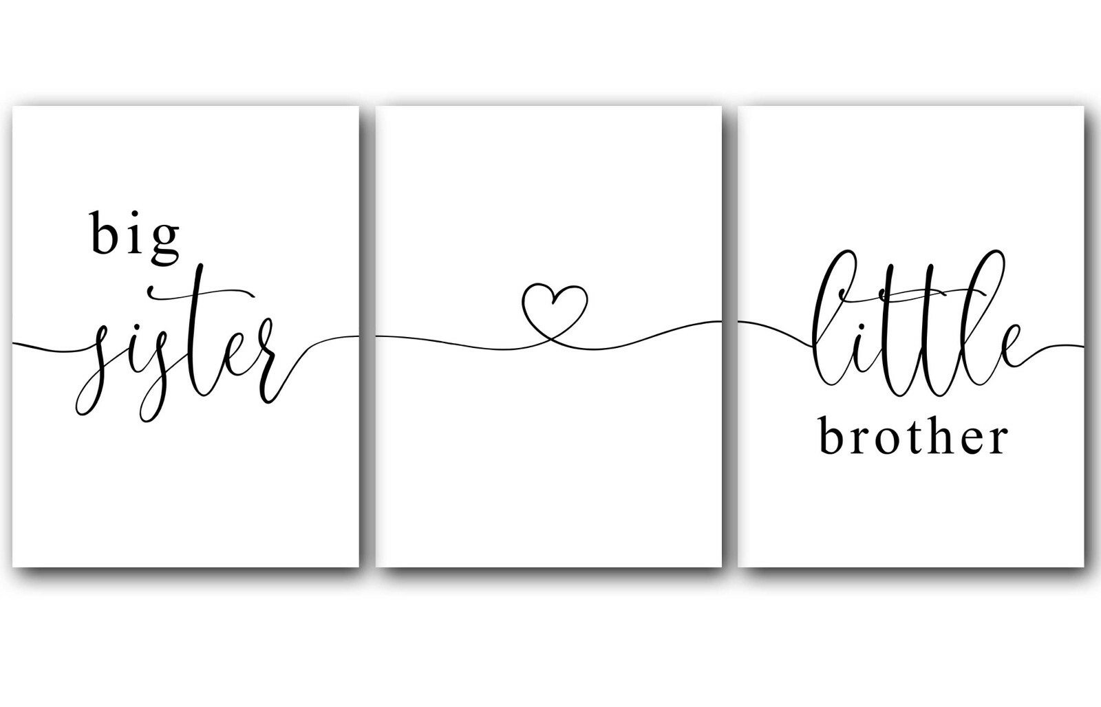 Big Sister, Little Brother, Set of 3 Poster Prints, Home Wall Art Decor ...