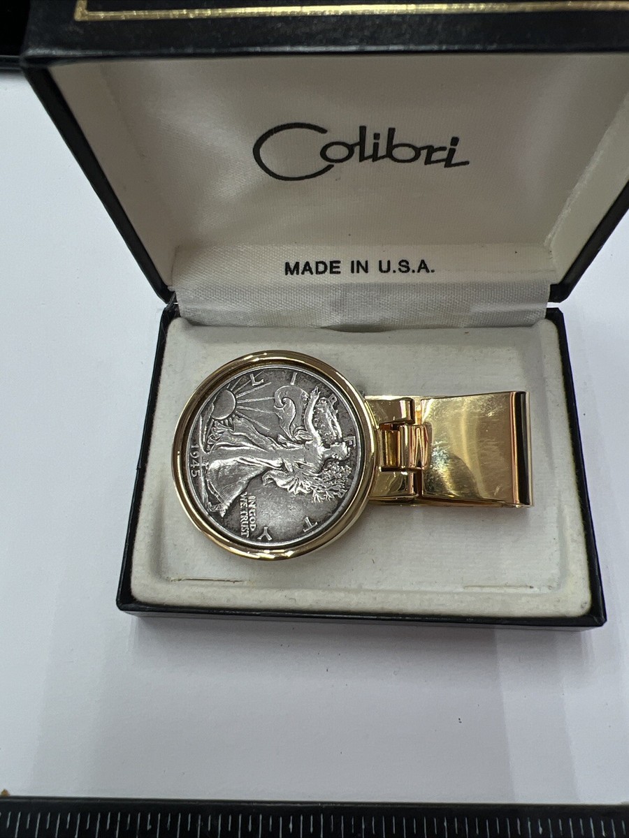 COLIBRI MONEY CLIP HALF DOLLER 1945 Yellow Tone | eBay