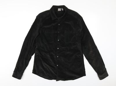 ASOS Herren grün Baumwolle Knopfleiste Größe L Kragen Druckknopf