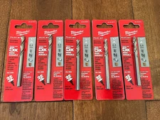 Milwaukee 49-56-8010 Hole Saw Arbor HSS Pilot Drill bit 1/4" x 3-1/2" ( 5 Pack )