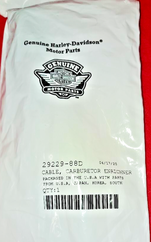 OEM Harley Davidson Carburator ENRICHER Choke Cable 29229-88d Qty1