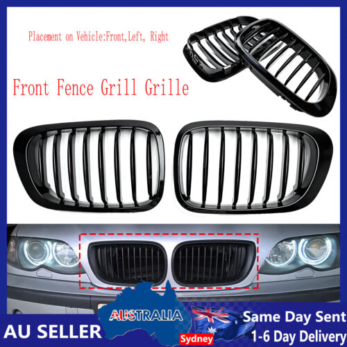 <!--F#f_0-->Front Fence Grill Grille ABS Gloss Blk Mesh For BMW E46 2D 1998-01 3Series AUS<!--F/-->