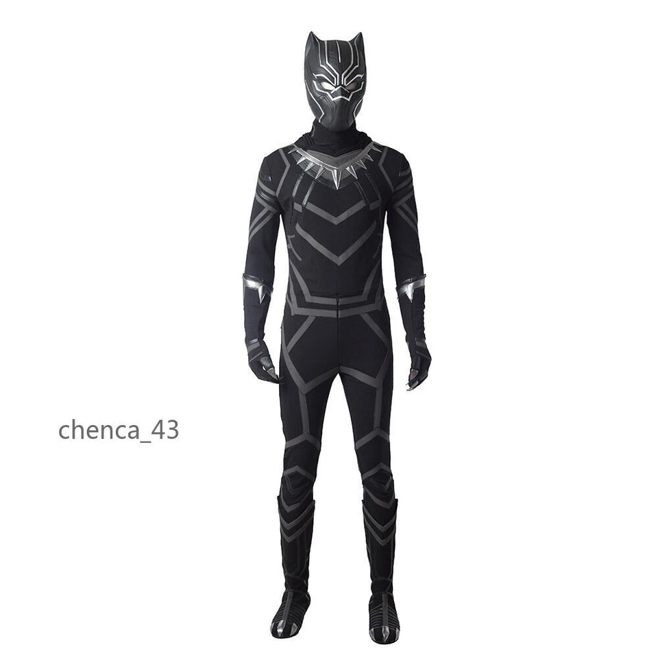 Captain America Civil War Black Panther T'Challa Jumpsuit Cosplay Costume Outfit - Image 4 of 4