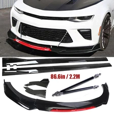 Front Bumper Lip Splitter Spoiler Side Skirt For Chevrolet Chevy 2 Layer Glossy
