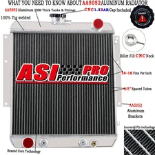 ASI Aluminum 4 Row Radiator Fits Jeep DJ5 Cars 3.8L 4.2L L6 1966-1974 1967 1973