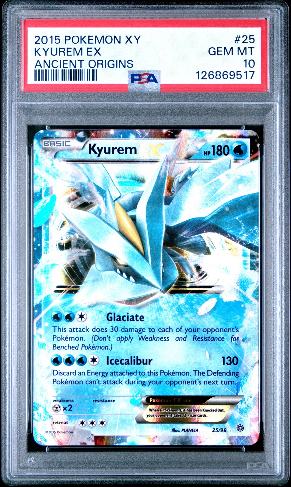 2015 POKEMON XY ANCIENT ORIGINS #25 KYUREM EX PSA 10
