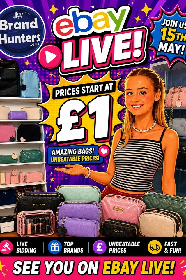 Trendy Bags, Totes, Cosmetic Bags & Jewellery Cases – Live Deals from £1!