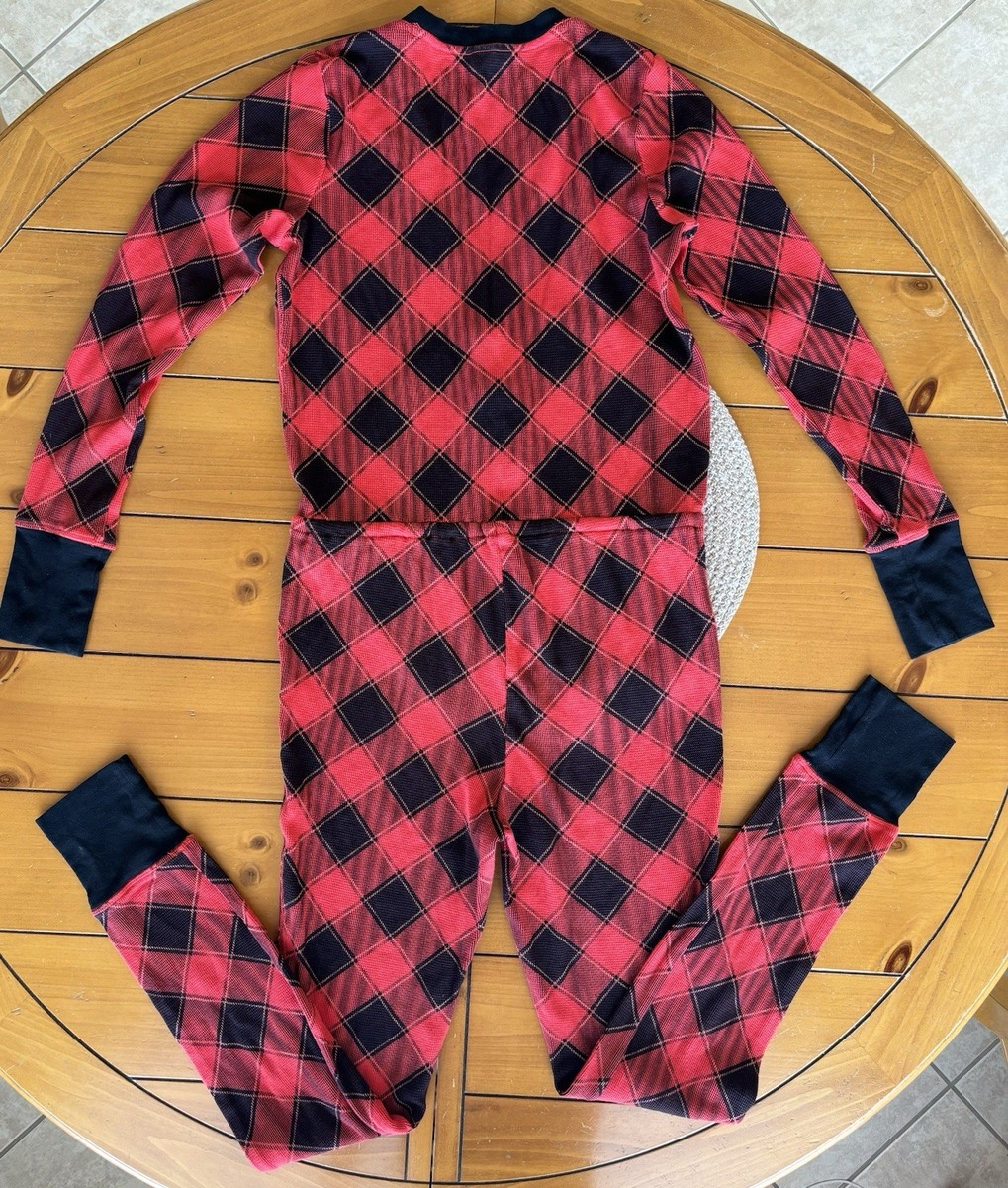 Victoria's Secret Thermal One Piece Pajama Lounge Red Black