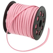 Faux Suede Leather Cord 5mm x 50 Yard Flat Suede String Cord Light Pink