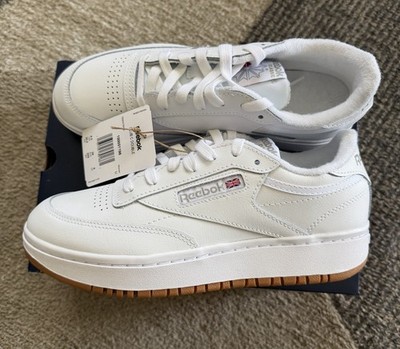 Women s Reebok Club C Double White Sz 8.5 Casual Vintage NIB