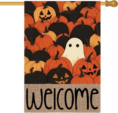 Halloween Jack-o'-lantern Ghost House Flag 28x40 Inch