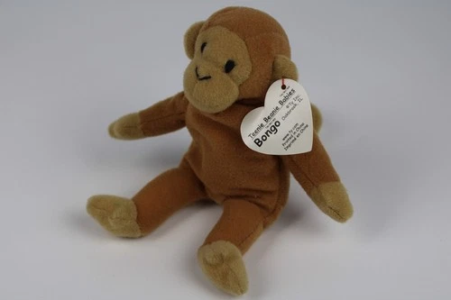 1993 Vintage TY Teenie Beanie Babies Bongo Monkey Plush Stuffed Animal Toy Tags