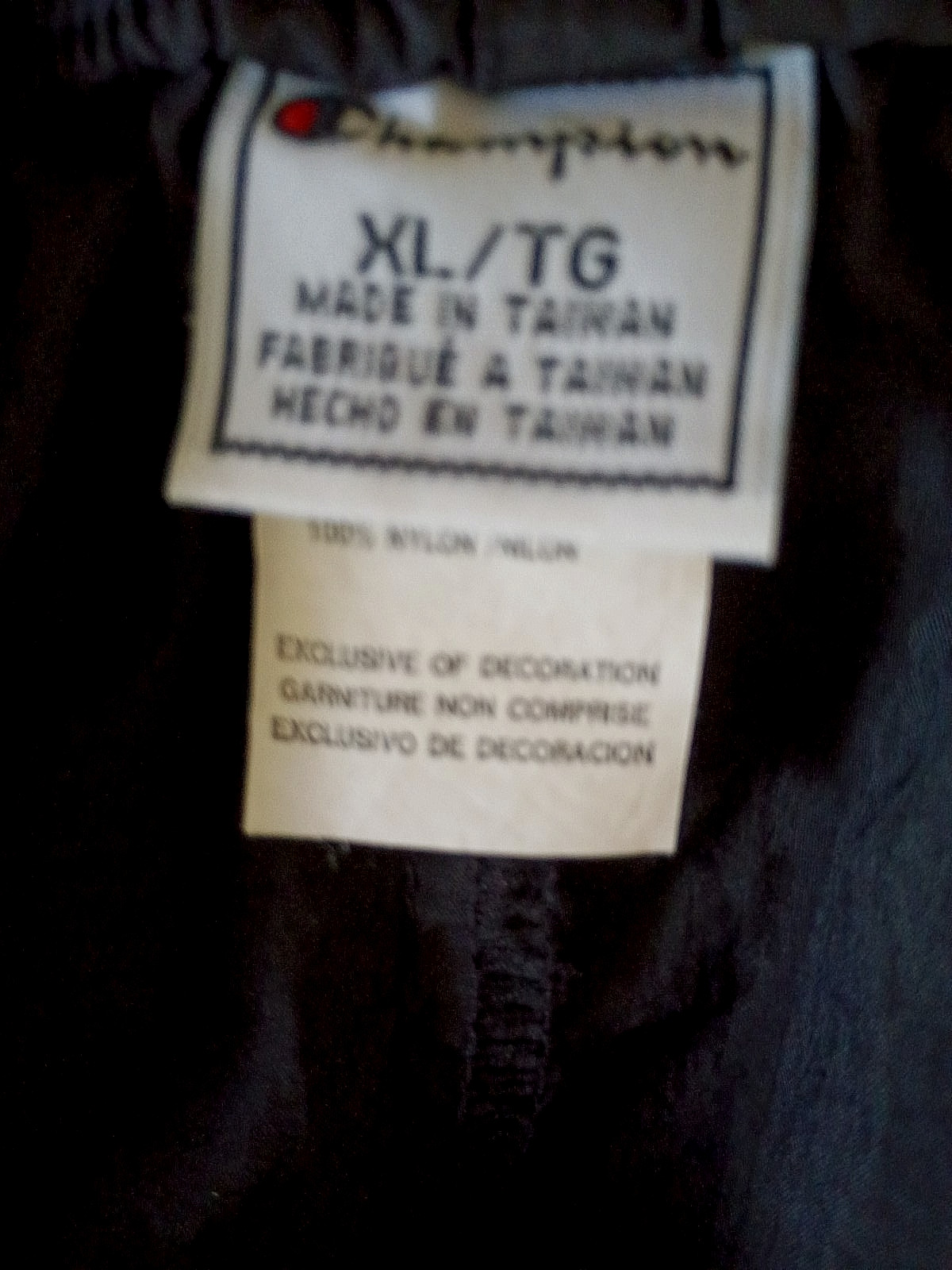 Champion 100% nylon solid black running shorts si… - image 4