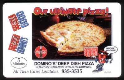 Domino's Pizza Mit Coca-Cola Coke Logos & Noid. #SAMPLE Telefonkarte 5m