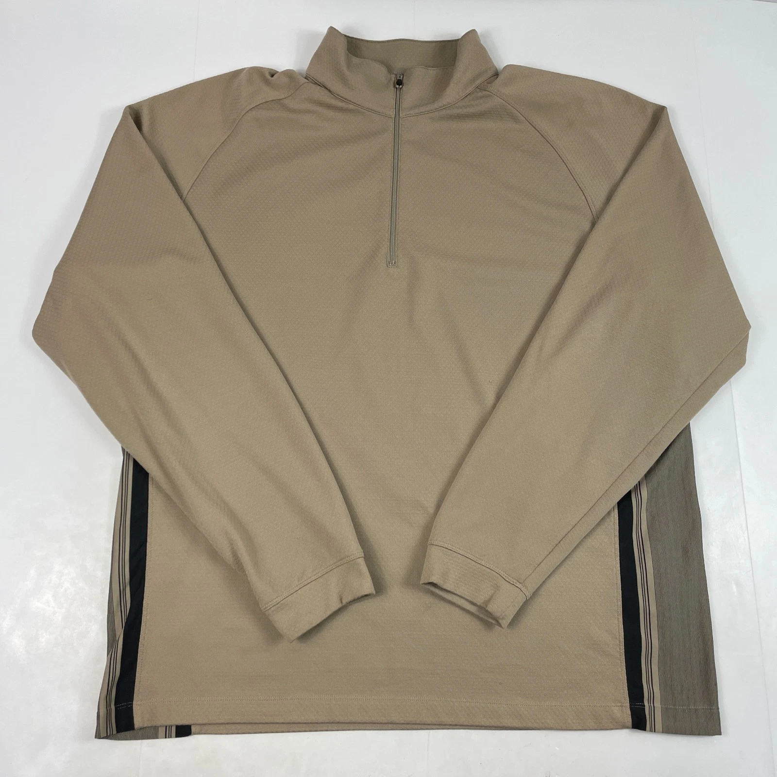 Nike Shirt Mens Extra Large Brown Dri Fit Golf 1/4 Zip Pullover Golfer Golfing