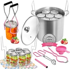 Canning Pot Water Bath Canner with Rack and Lid, 21.5 Quart Stainless Steel Stoc