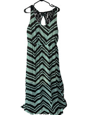 Forever 21 plus size womans dress Plus Size 1X Chevron Print Maxi Long lace back
