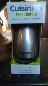 Cuisinart Stainless Steel Push Function Food Chopper Dishwasher Safe 8.3" x 3.6"