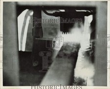 1951 Press Photo Normalizer Machine Cures Railroad Track Rail at 1500 degrees