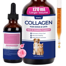 4oz Large Premium Liquid Collagen for Dogs Cats - Skin Coat, Coat Defense, It...