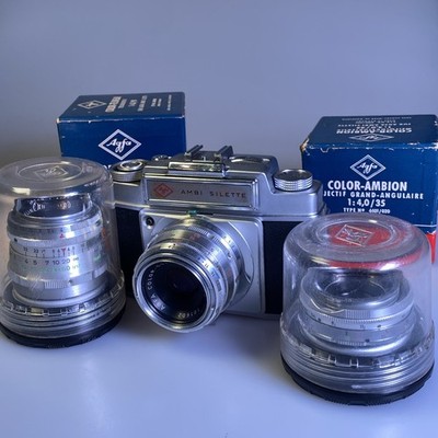 Agfa Ambi Silette + 35/50/90mm Color-Solinar Ambion Telinear geprüft Set