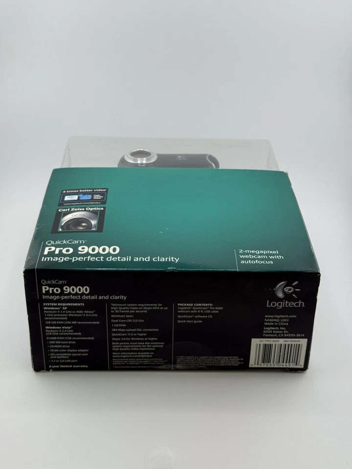 -LOGITECH- QuickCam Pro 9000 Web Cam 2mp AutoFocus “Sealed” NICE - Image 3 of 4