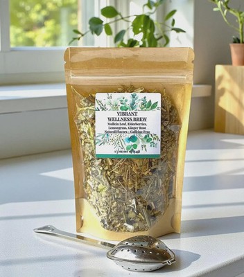 Mullein Elderberry Lemongrass Ginger Herbal Tea | Caffeine Free Loose Leaf Blend