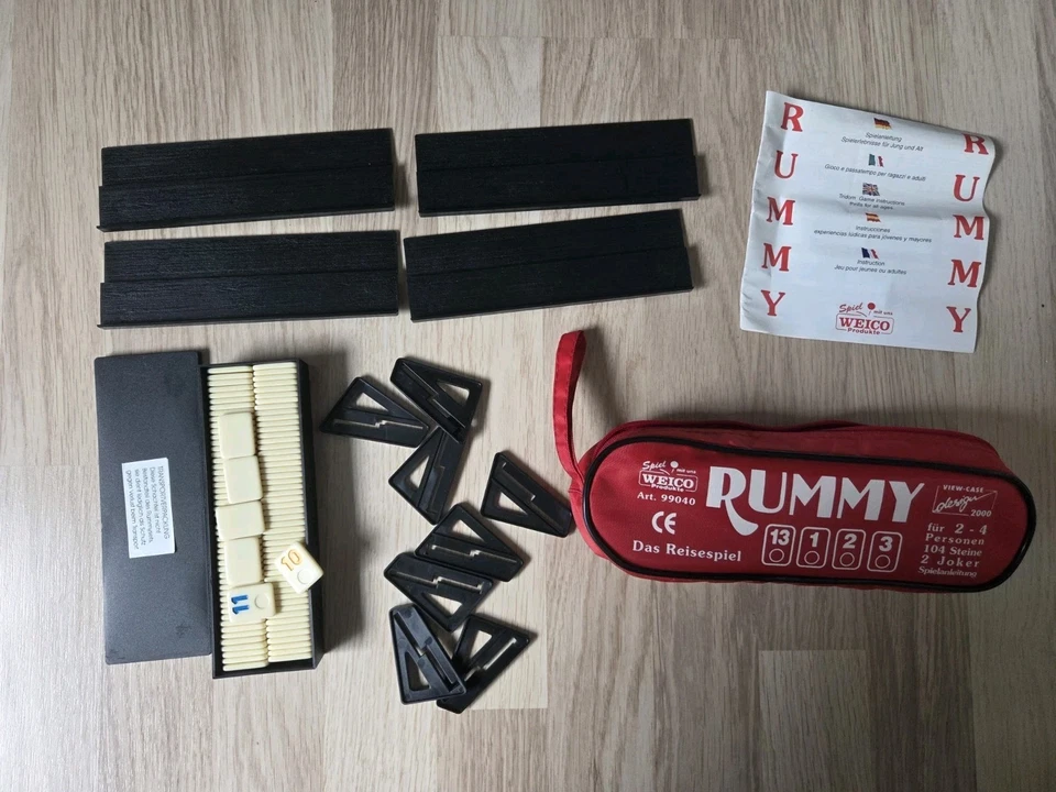 RUMMY Reisespiel WEICO mit Tasche – Zahlensteine • Klassiker • Vollständig  - Bild 2 von 4