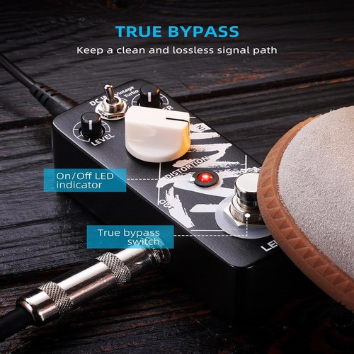 LEKATO Distortion Guitar Pedal Analog Guitar Effect 2 Modes DC 9V True Bypass - Picture 2 of 8